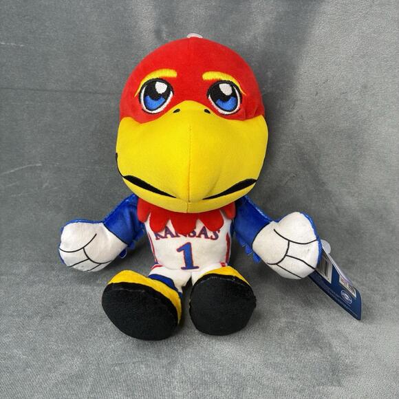 Bleacher Creatures Kansas Jayhawks Big Jay 8” Mascot Plush NCAA NWT - Picture 1 of 8